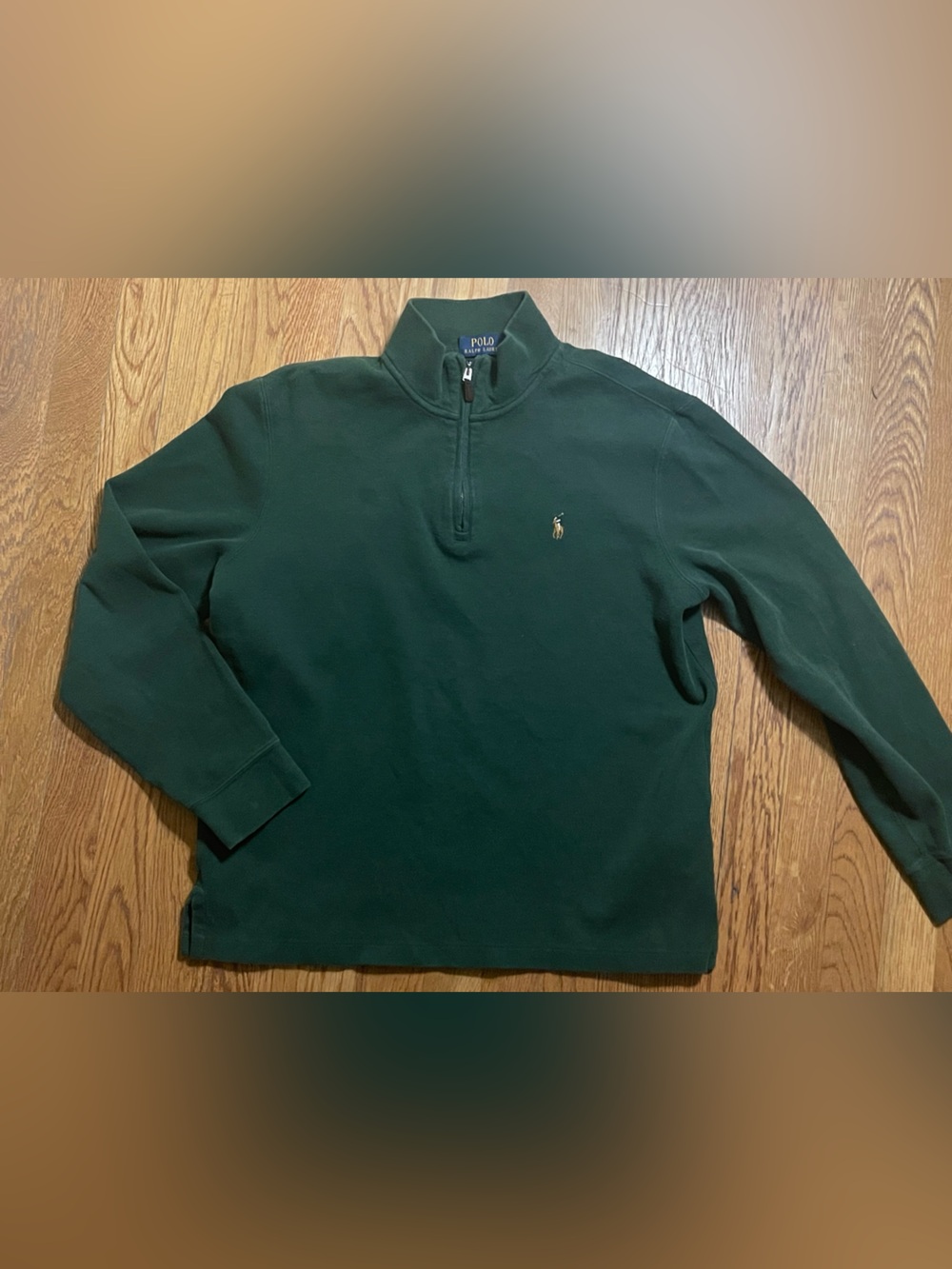 Polo Ralph Lauren Estate Rib Quarter Zip Pullover Sweater Green Medium M